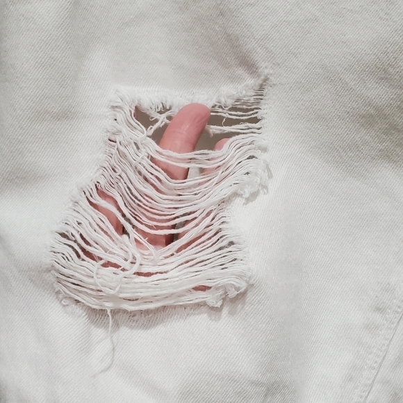 RAG & BONE DISTRESSED DESTROYED SHRED WHITE DENIM SKIRT WOMEN SIZE 25 ROCKER - Picture 8 of 13